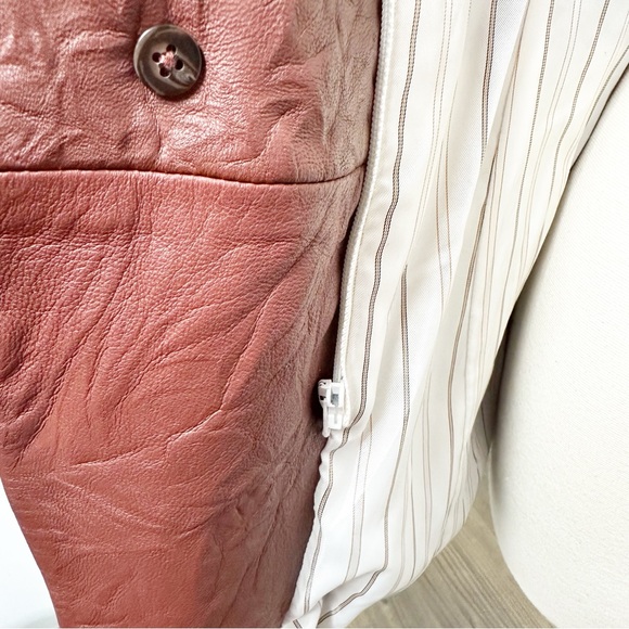 VERONICA BEARD Gaya Leather Dickey Blazer Jacket | 0 Rust $1395 New with Tags - Picture 11 of 16